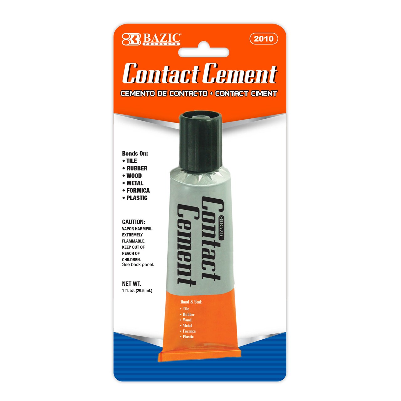 BAZIC Contact Cement, 1 fl oz, Strong Contact Bond, for Tile Rubber Wood